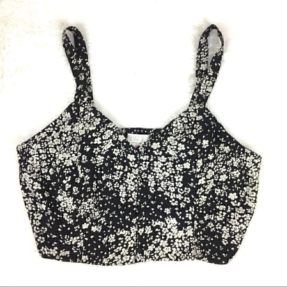 SIENNA SKY B&W Floral Crop  Top NWT